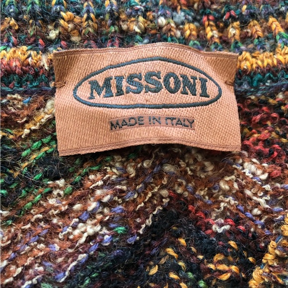 Vintage Missoni Made in Italy Chevron Knit Wool Mohair Cardigan Women’s 90s - Picture 9 of 13